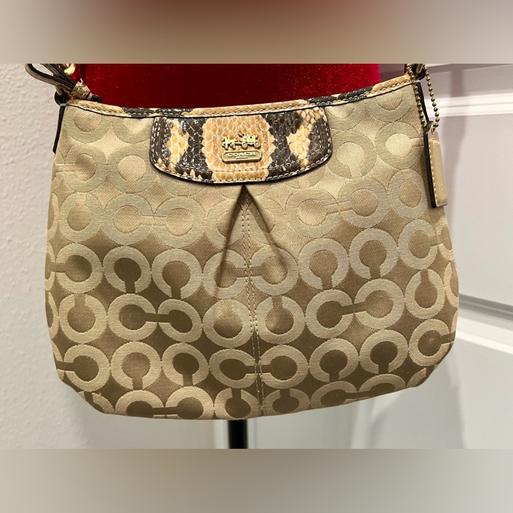 Coach Signature With Python-Embossed Leather Trim… - image 2